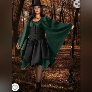 Medieval Renaissance Corset Dress for Women, Victorian Gothic Pirate Elf Costume